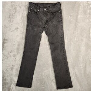 Men's Black Slim Straight Jeans